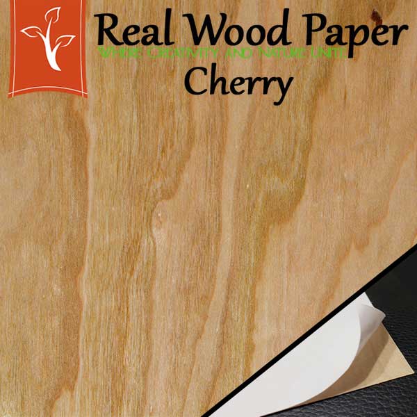 Cherry Adhesive Backed Wood Paper, Real Wood Paper